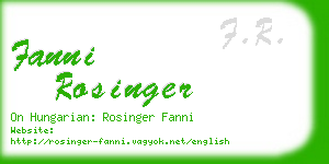 fanni rosinger business card